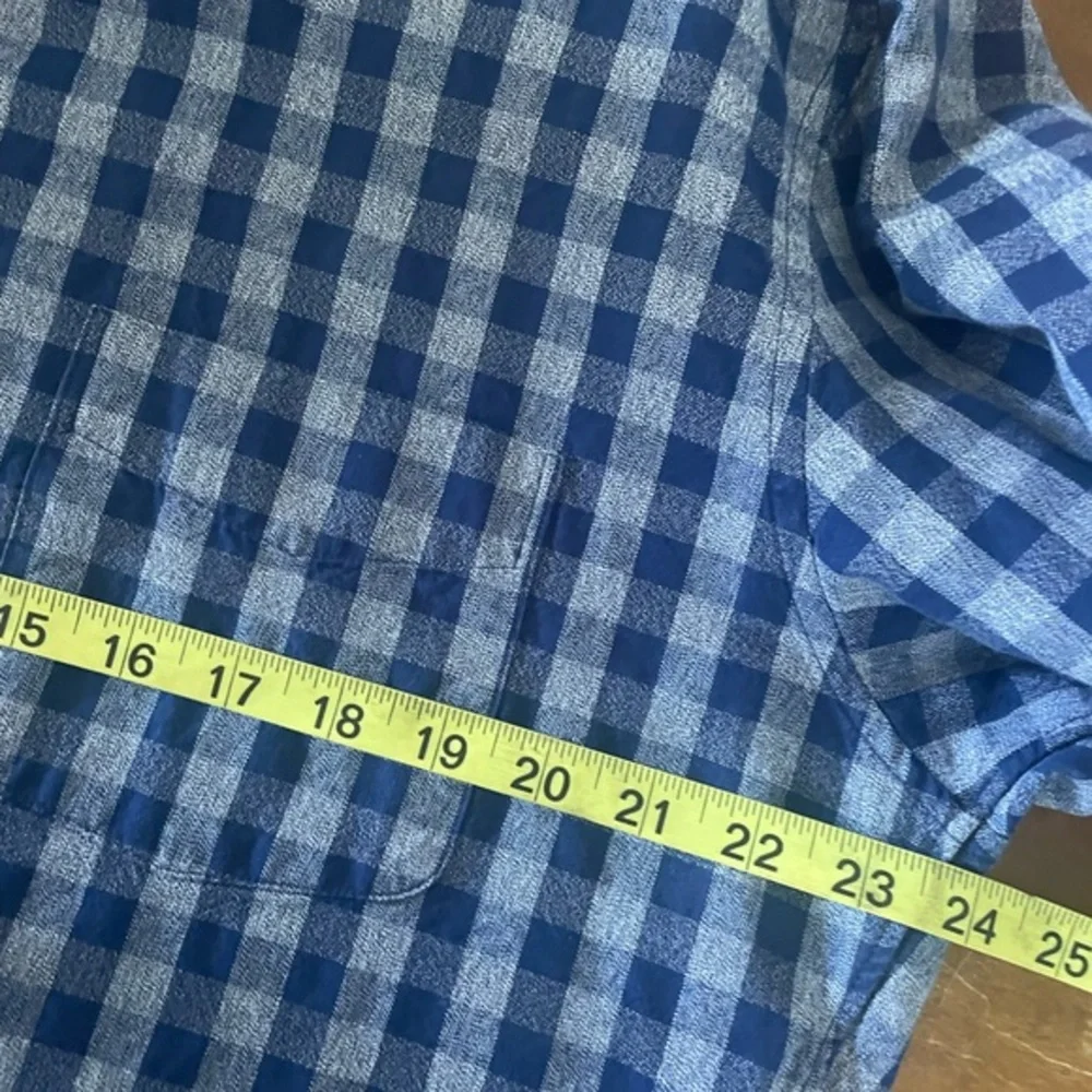 J. Crew‎ Jaspe blue cotton gingham button down slim fit men’s XL